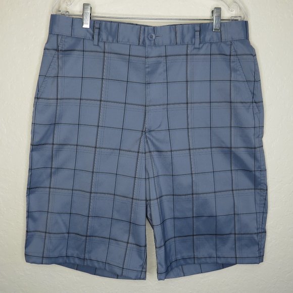 Tommy Armour* Men's 1.5" Belt Loop Multipocketed Plaid Flat Front Shorts~Size 34 - Picture 1 of 9
